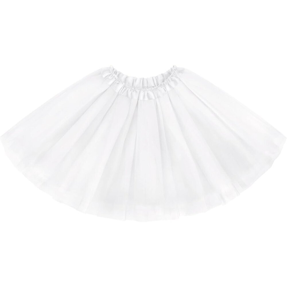 Women's White Adults 5 Layered Tulle Skirt Halloween Tutus Fluffy Skirts - Picture 2 of 6